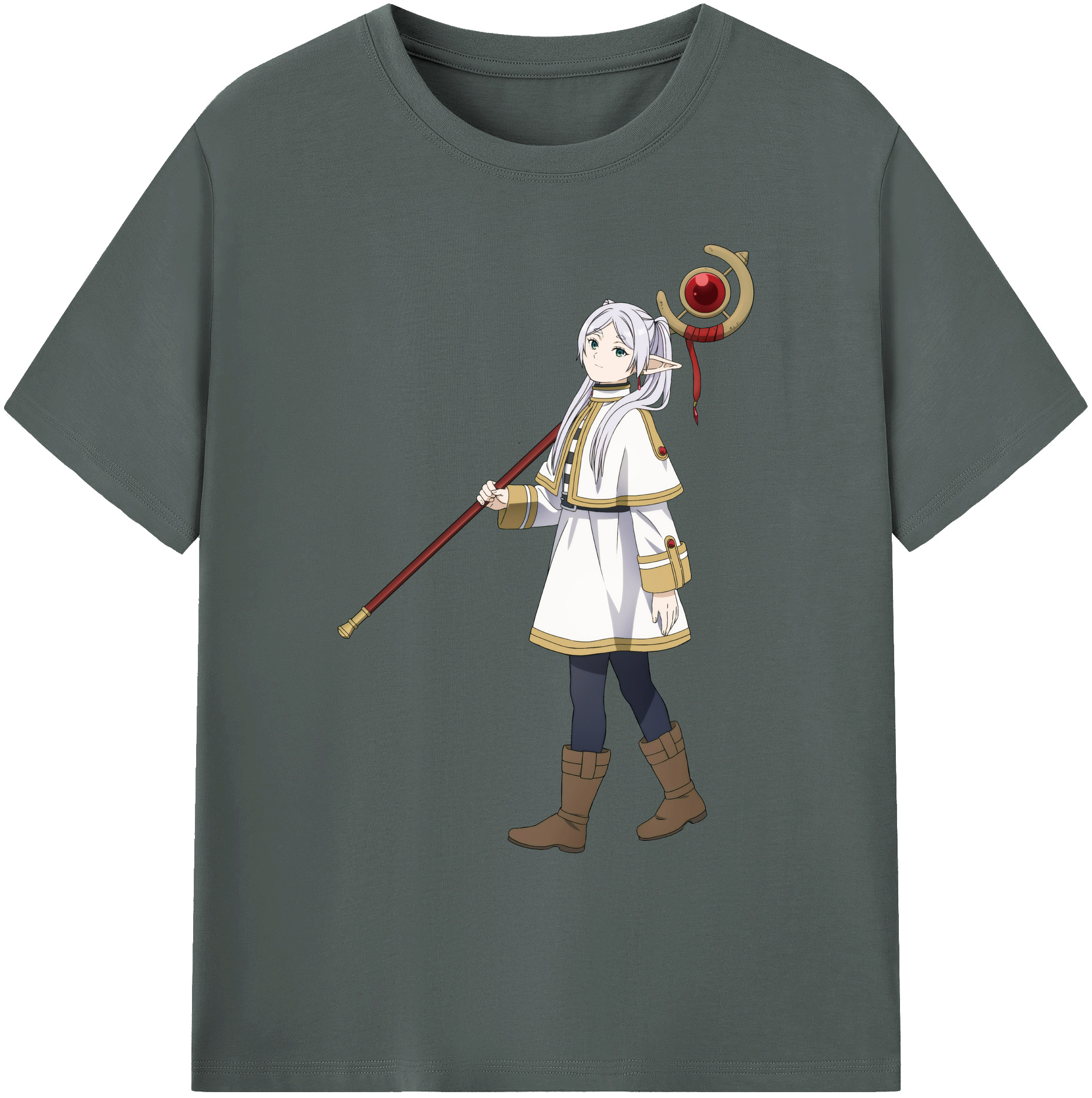 （画像用） 葬送のフリーレン Frieren 綿100％ メンズ半袖Tシャツ｜肌触りやわらか＆通気性
